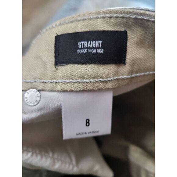 NWT Express High Waisted Silver Feaux Leather Straight Leg Pants, Women's 8 - Picture 4 of 5